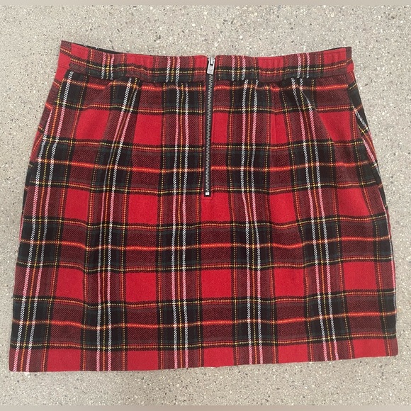 Hollister Ultra High-rise Wool Plaid Flannel mini Skirt size large - Picture 5 of 9